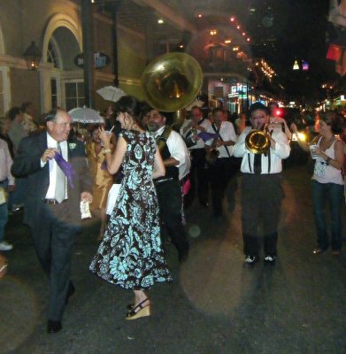 Wedding Party Second Line on Bourbon St.
