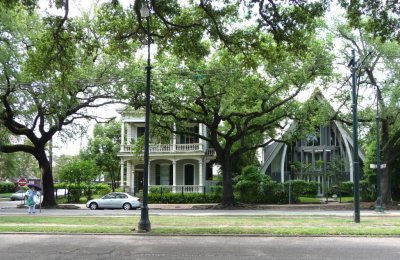 Contrasting Architecture on St. Charles Ave.