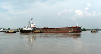 Tugs Moving Ship with Engine Trouble
