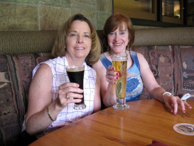 Susan and Susan Starting Lunch at Oak Creek Brewery & Restaurant