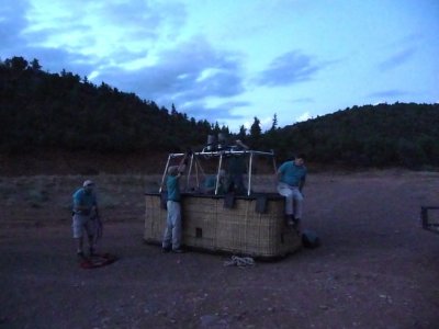 Red Rock Balloon Crew at Dawn