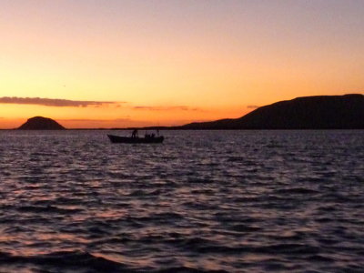 Fishing at Sunset in Sea of Cortez