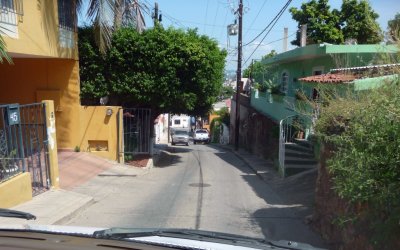 Tight Squeeze for Our Van in Mazatlan