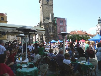 Having Lunch in the Old Town Square of Prague