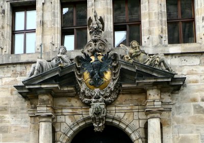 Coat of Arms over Nuremberg Town Hall Entrance