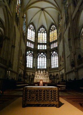 Inside the Cathedral of St. Peter, Regensburg, Germany