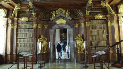 Library in Melk Abbey contains Over 100,000 Volumes with Some Dating to the 9th Century