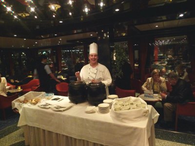 Chef Dana Serving Goulash Soup after Royal Waltz Concert