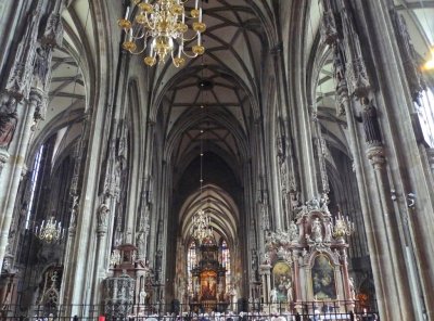 Inside St. Stephen's Cathedral in Vienna