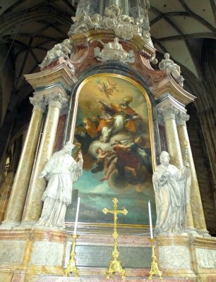 Inside St. Stephen's Cathedral in Vienna