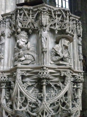 Saints Gregory & Jerome on Gothic Pulpit