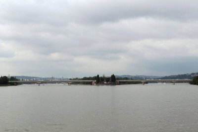 Approaching Margaret Island (north of Budapest, Hungary)