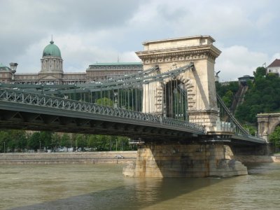 Sailing Under the Chain Bridge (1849) of Budapest