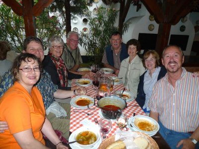 Hungarian Farm Lunch with Jenny, John, Jennifer, Bill, Graeme, Heather, Susan, & Bill