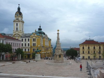 Szechenyi Square in Pecs, Hungary