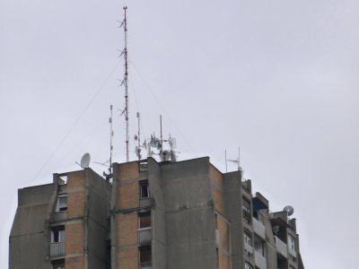 Top of 'Stalinesque' Building in Novi Sad, Serbia