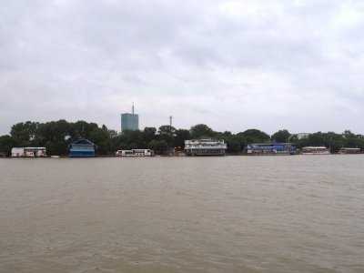 Floating Bars on West Bank of Danube in Belgrade, Serbia