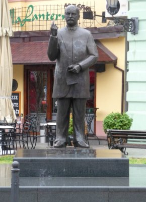 Statue on Pedestrian Street in Novi Sad, Serbia