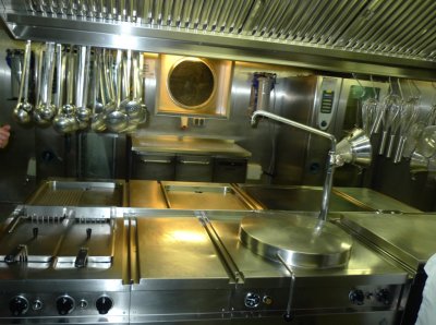 This Kitchen is Used to Prepare 3 Meals a Day for 140 Guests + Crew