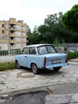 Trabant (East German Car) on the Street of Veliko Tarnovo