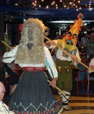 Traditional Bulgarian Folk Dancers Entertain Before Departing Rousse, Bulgaria