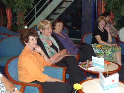 Heather, Barbara, Jo-Anne, & Susan Watching Bulgarian Folk Dancers