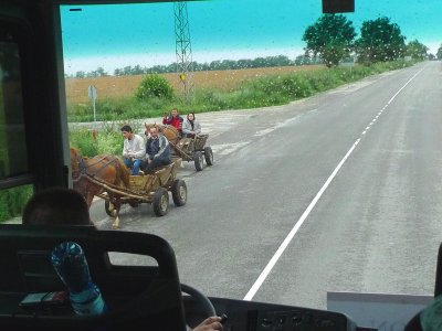 More Horse Carts on Bulgarian Road