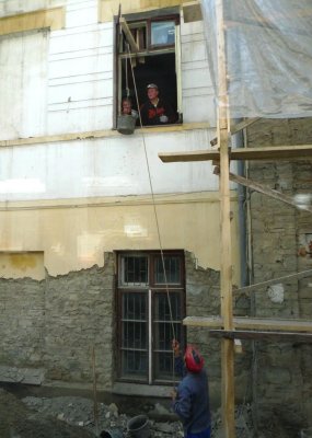 Construction Work in a Carpathian Mountain Village