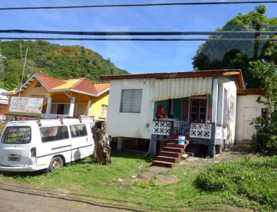 Santa on Porch of House on Grenada