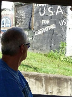 Graffiti Says 'Thank You USA for Liberating Us'