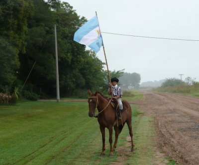 Young Gaucho with Argentinian Flag