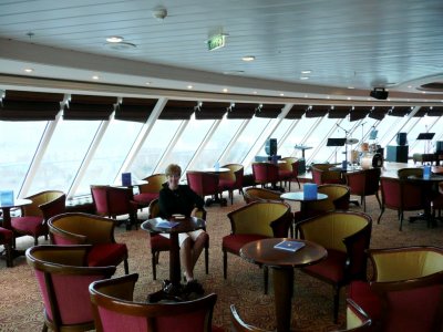 Waiting in the Looking Glass Lounge to Depart Montevideo