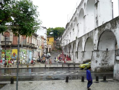 Carioca Aqueduct (18th Century) with Tram Running on Top