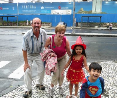 Brazilian Kids on the Way to Neighborhood Festival