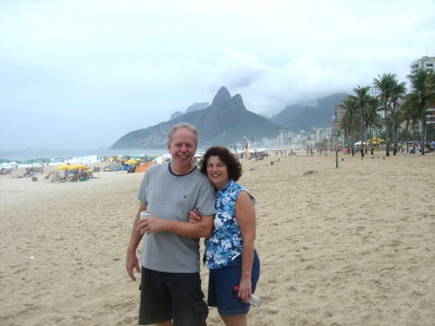 John & Laraine on Ipanema Beach