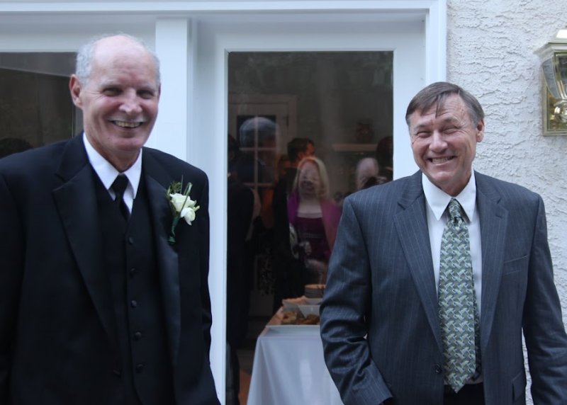 With my friend, Tom, whose son was the groom.