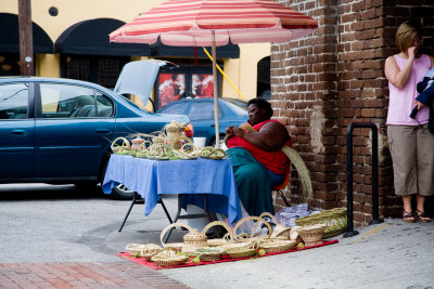 Sweet grass basket lady