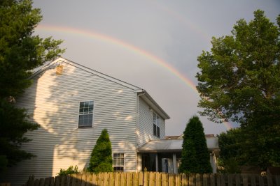 A rainbow makes everyone feel better after getting rained on