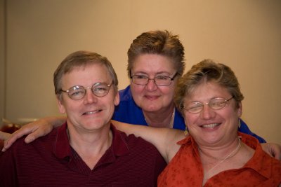 Mike, Kathy & JoAnn (yes, with her eyes closed)