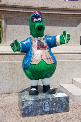 The Phillie Phanatic at the Franklin Institute