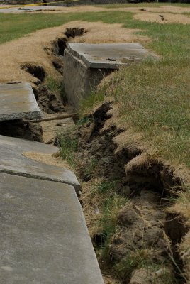 Ground ripped by October 2010 Earthquake.