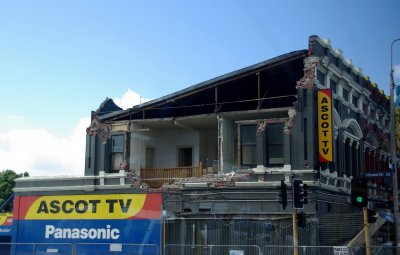 Ascot TV after Boxing Day earthquake 2010.