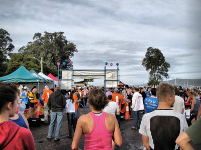 Water Lady Crosses Finish Line