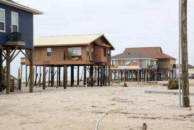 Beach houses with two missing.