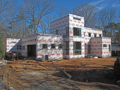 Day 74 - Front Elevation With Windows Installed