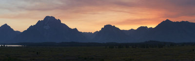 Teton Mountain Sunset From Jackson Lake Lodge