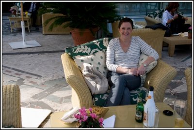 Laurie at lunch in Hotel (first day)