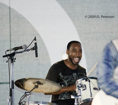 It's the happy drummer!  He smiled all night.  Glad to see someone enjoy their work so much.