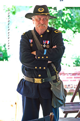 All decked out in a period uniform.
