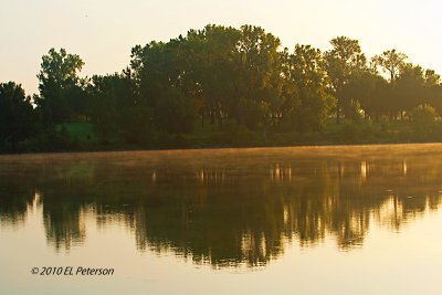 Sun rise, and the mist is rising.